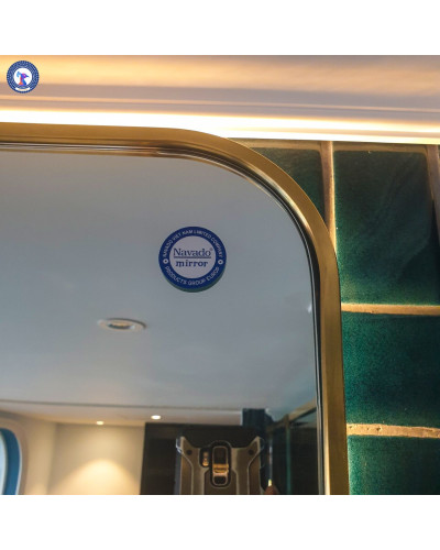 Gương khung inox đèn LED hắt NAV 3025E-IN