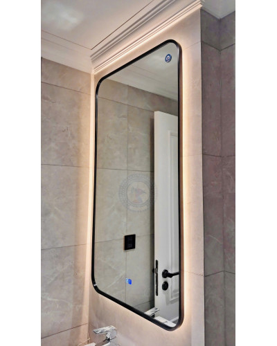 Gương khung inox đèn LED hắt NAV 3025E-IN