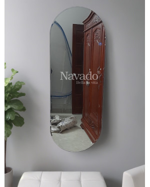 Gương trơn trang điểm hình elip mài vát NAV 312