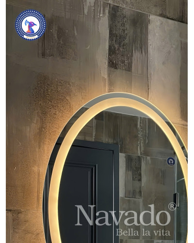 Gương elip khung inox đèn LED NAV 3026CL-IN