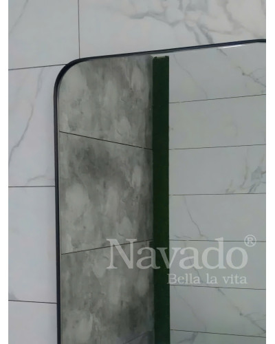 Gương phòng tắm khung inox đen NAV 3028C-IN