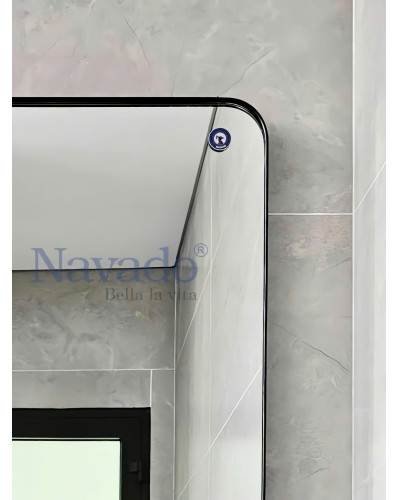 Gương phòng tắm khung inox đen NAV 3028C-IN