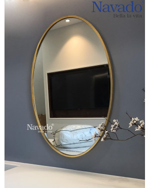 Gương phòng tắm elip khung inox Saga NAV 3026C-IN