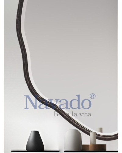Gương thiết kế nội thất khung inox đen