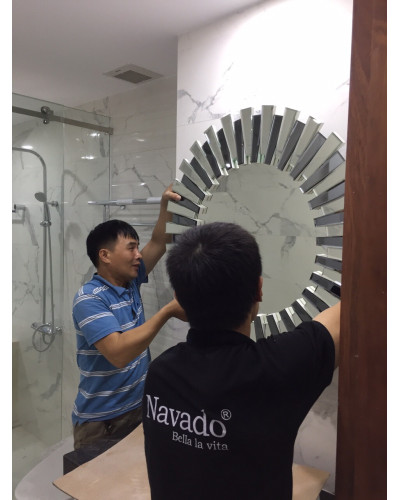 Gương thiết kế phòng tắm Peacock xanh NAV 2042X-NT