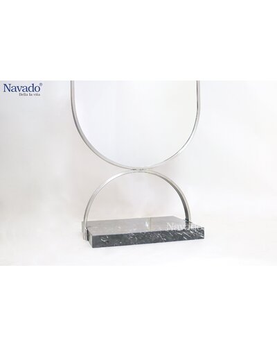 Gương toàn thân inox trắng có chân Mila NAV 3001-IN