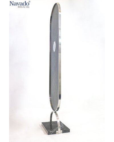 Gương toàn thân inox trắng có chân Mila NAV 3001-IN