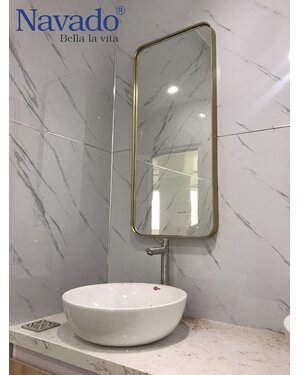 Gương phòng tắm khung inox bo góc NAV 3009-IN