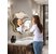 Gương trang điểm khung inox hoa đào Peach NAV 3018-IN 