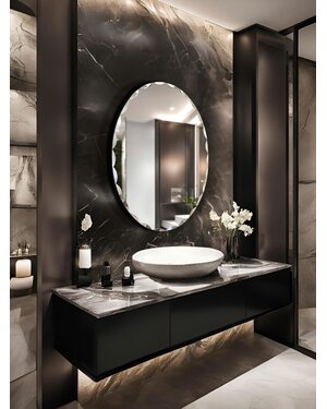 Gương phòng tắm mài vát ánh kim NAV508C